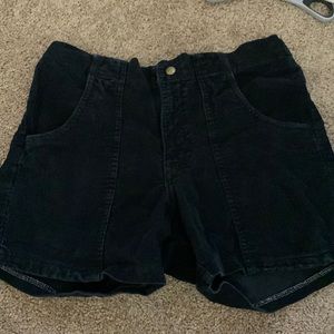 Black corduroy high waisted shorts